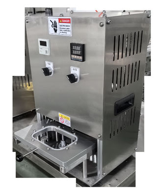 Купить Полуавтоматический алюминиевый фольга обеденный контейнер уплотнитель для коммерческих готовых блюд закуски десерты online manufacture